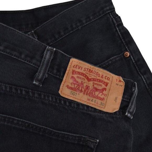 Levi’s 501 Faded Black Jeans W44 L30 Button Fly Straight Leg USA Classic - Picture 7 of 11